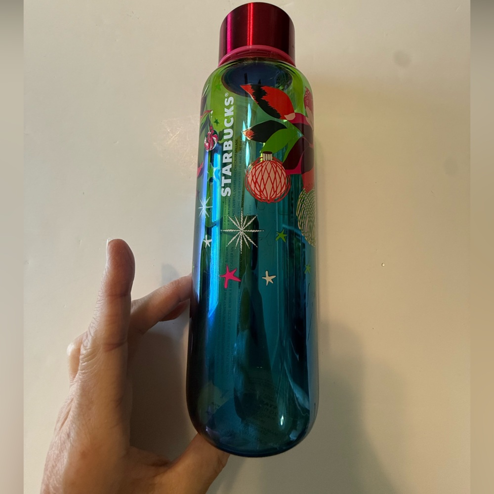 EUC 2023 Starbucks Beautiful Floral Pattern 20 oz Glass Cold Beverage Tumbler